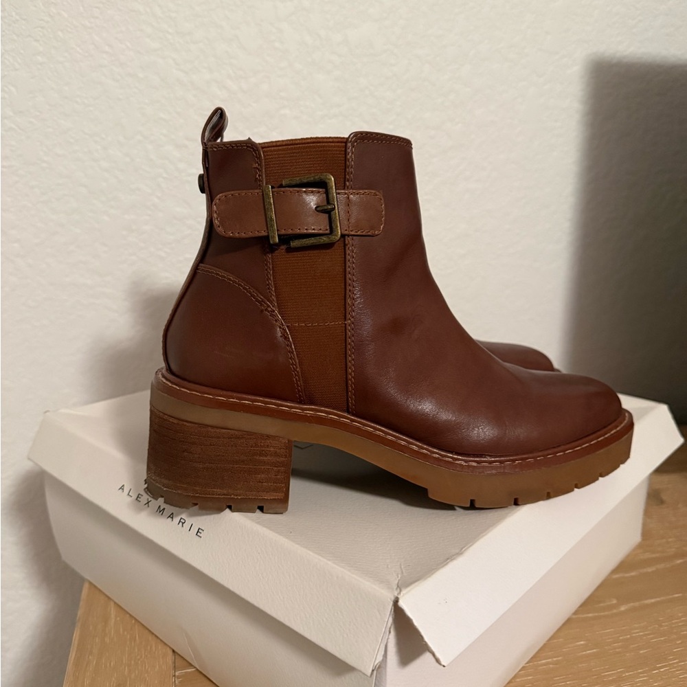 Alex Marie Chestnut Ankle Booties